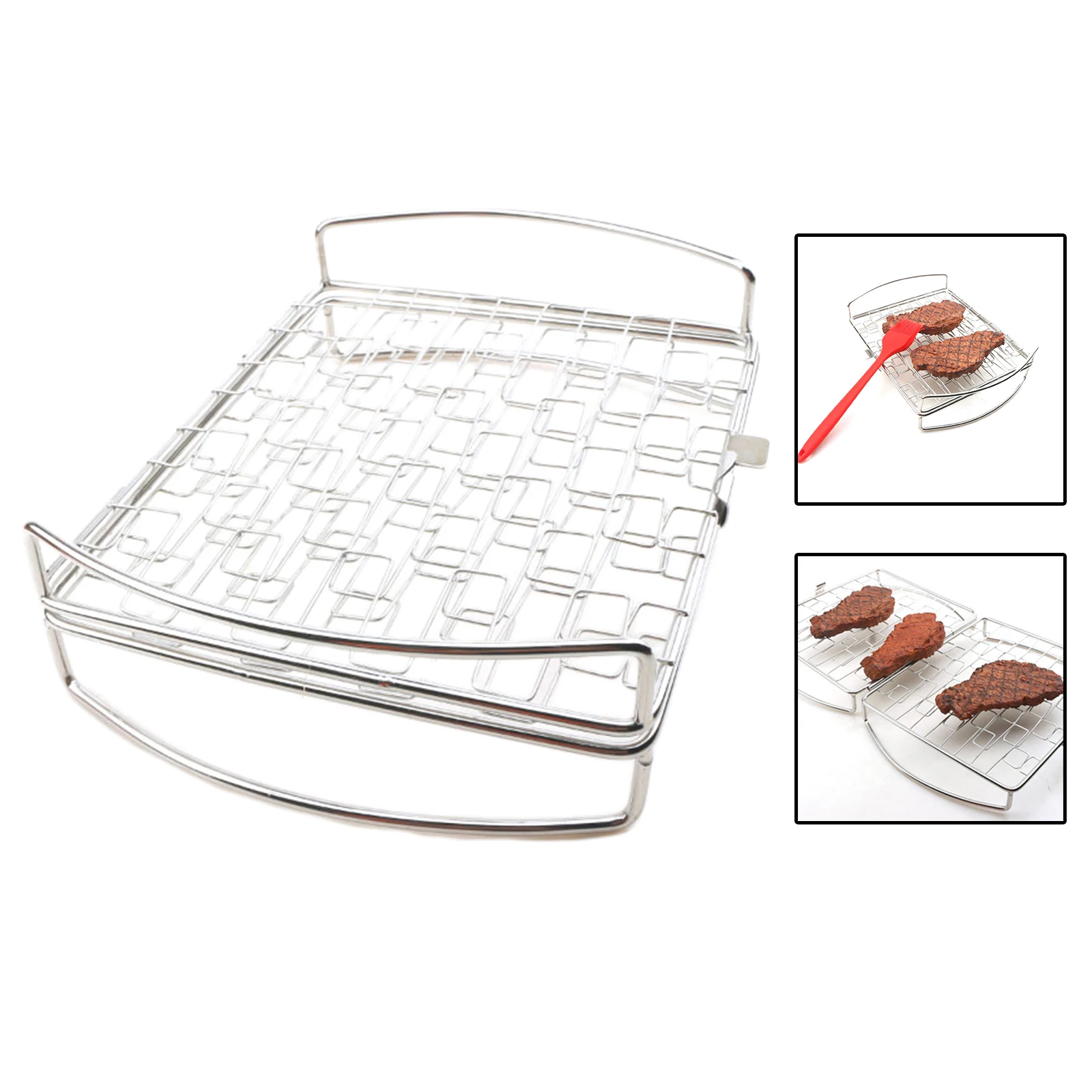 Durable BBQ Grilling Basket Net Meat Clip Foldable Nets for Fish Steaks Seafood Vegetables Outdoor Barbecue Camping Picnic Tool