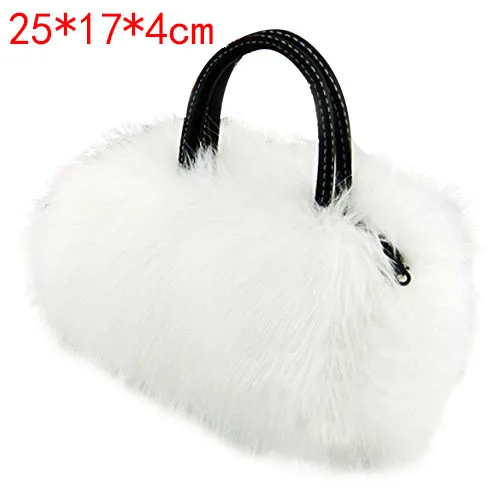 Fashion Warm Faux Rabbit Fur Women Handbag Designer Shoulder Bags Luxury Plush Female Crossbody Bag Lady Small Purse Winter 2019