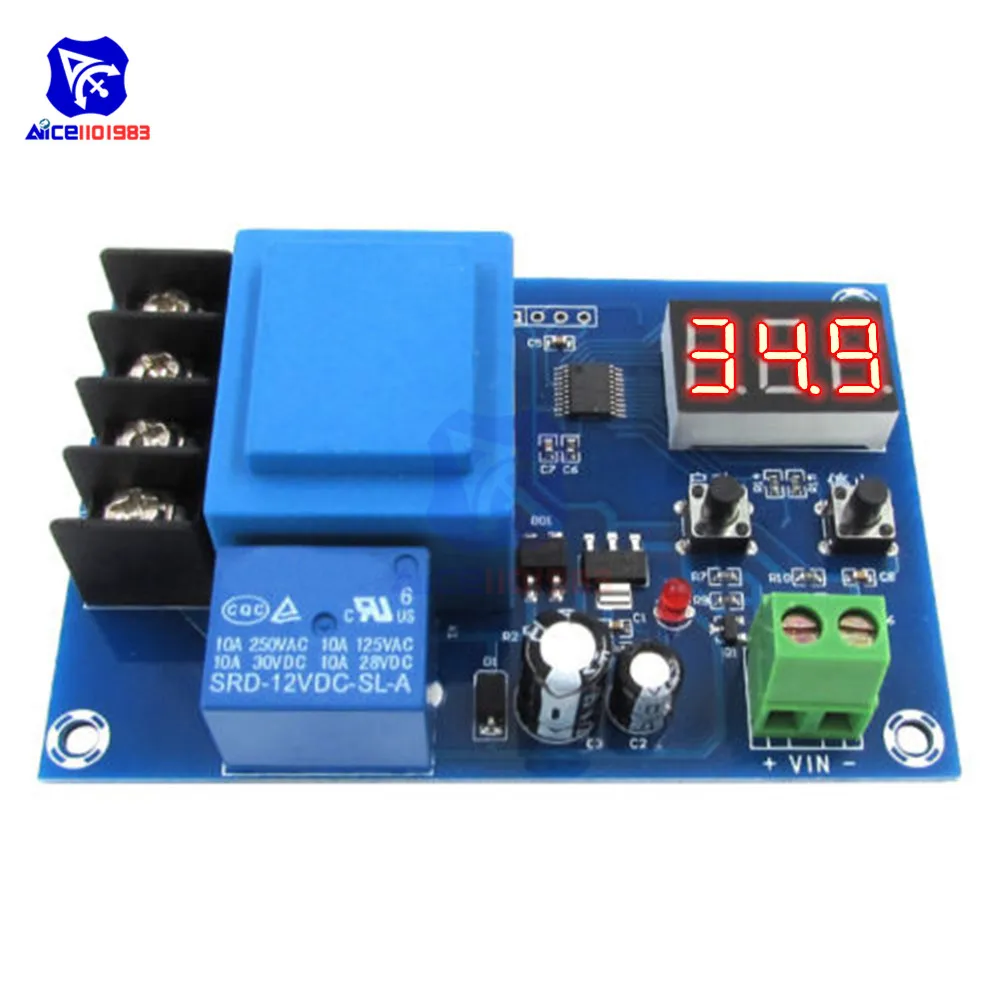 XH-M602 3 Bits LED Digit Tube Panel CNC 3.7-120V Lithium Battery Charging Control Module Switch Protection Board