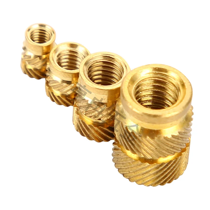 Hot Melt Einsatz Kupfer Mutter Anzug SL-typ Doppel Twill Rändel Injektion Messing Mutter Anzug Heizung Form Kupfer Gewinde eingesetzt Mutter