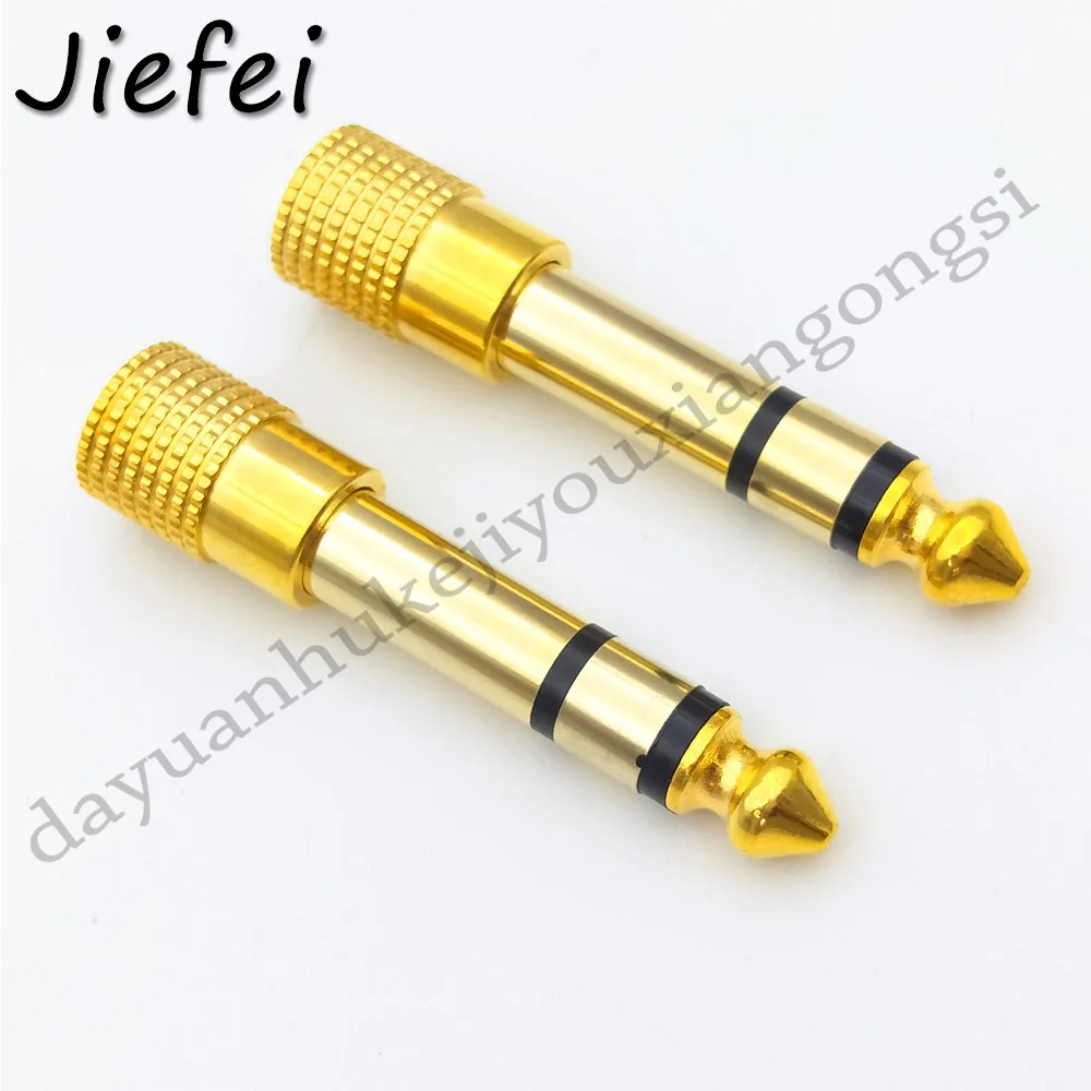 Imagem -02 - Banhado a Ouro Áudio 6.3 mm Macho Plug para 3.5 mm Fêmea Jack Aux Estéreo Trs Adaptador Novo 100 Peças