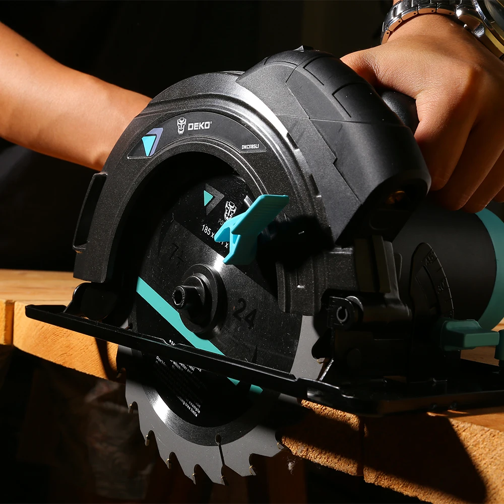 Deko-serra circular elétrica embutida, 185mm/1500w, máquina de corte multifuncional, ferramentas elétricas com cabo auxiliar, guia a laser