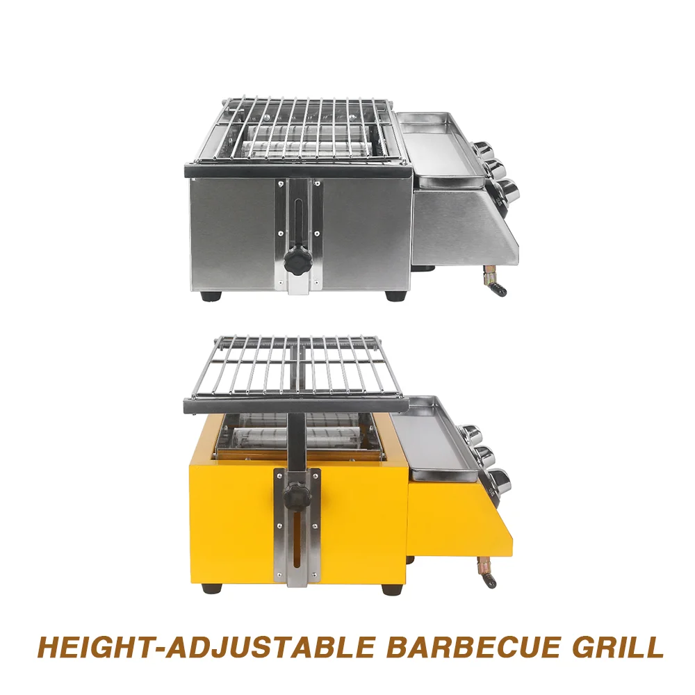 LPG Gas BBQ Grill 8 Burners Stainless Steel Smokeless Infrared Burners Barbecue Stove Outdoor Camping Roaster Kebab Commercial