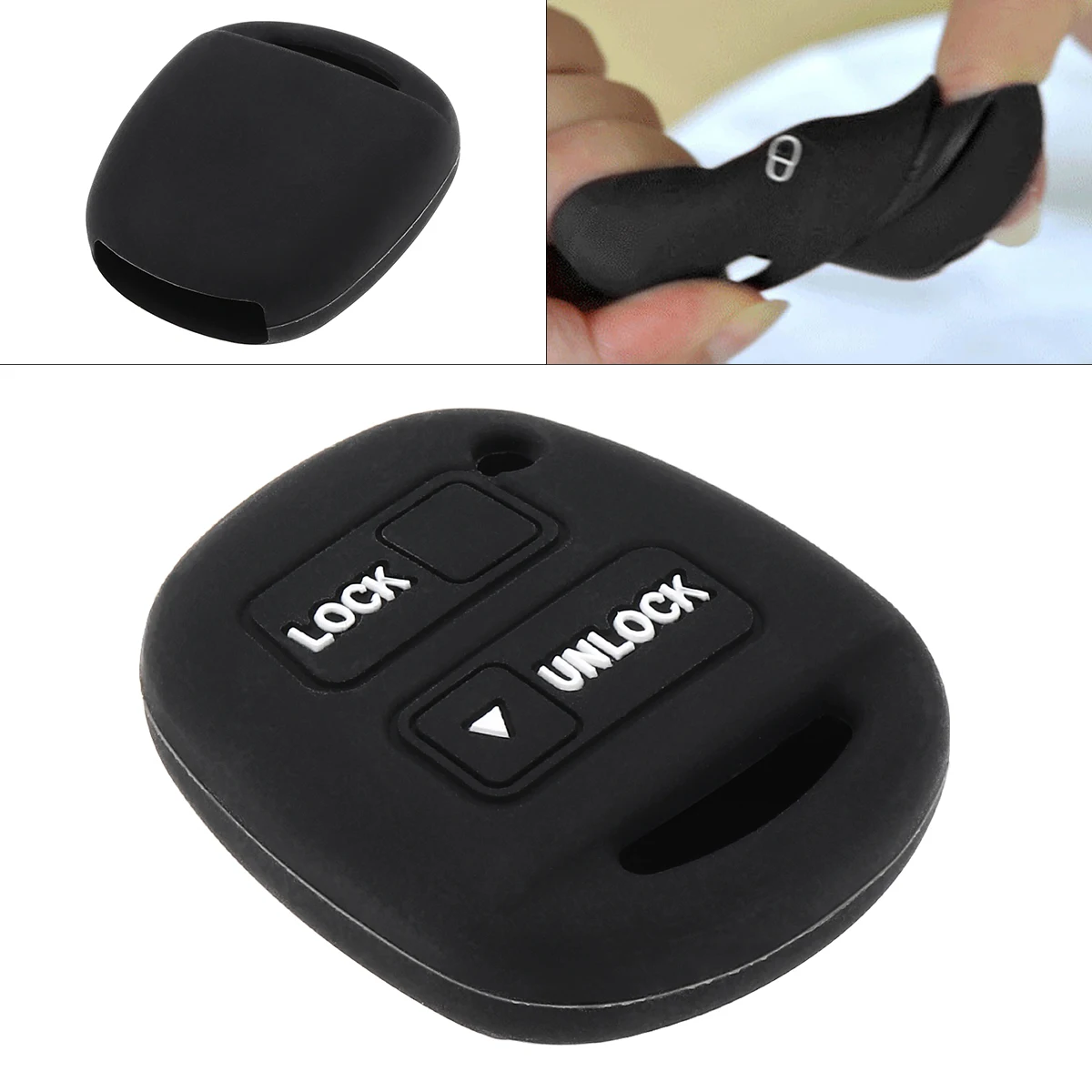 

2 Buttons Silicone Straight Plate Car Key Case Protector Holder for Toyota Camry RAV4 PRADO Corolla AVENSIS LAND CRUISER YARIS