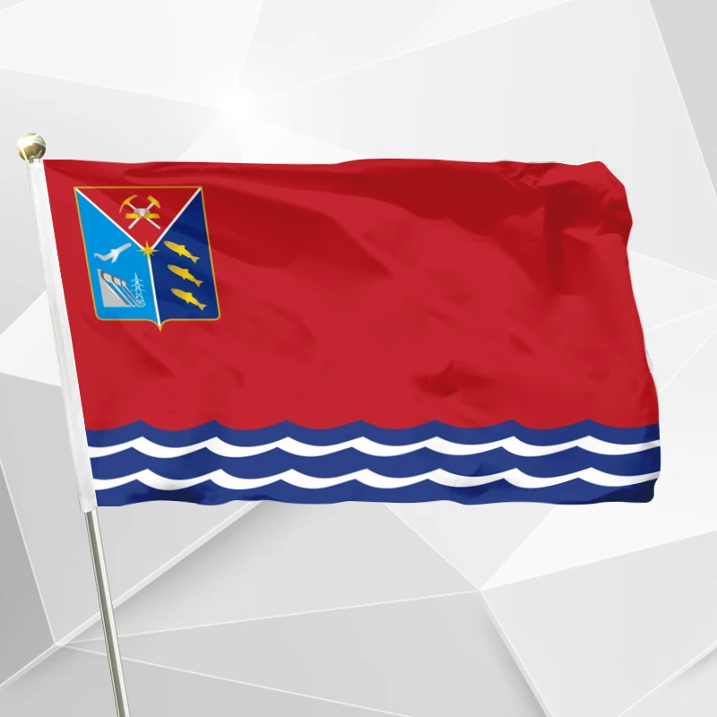 Russia Magadan Oblast Flag 90x150cm 3x5ft 120g 100D Polyester Double Stitched High Quality 60x90cm 21x14cm Banner