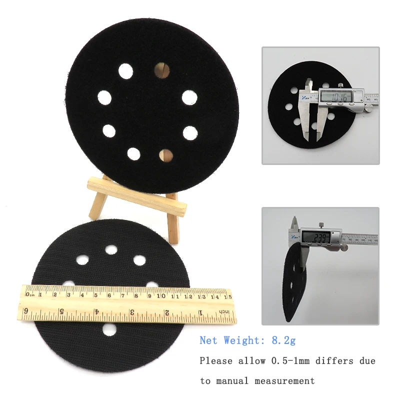 2 pack New 5 Inches(125mm) 8 Holes Ultra-thin Surface Protection Interface Pad for Sanding Pads Hook&Loop Sanding Discs Sponge