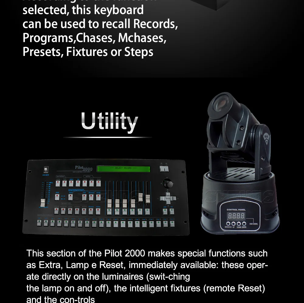 SHEHDS 1024 Controller/192 Konsole für Par Lighting Moving Head Licht International Standard DJ Disco Hochzeiten Konzerte – Detail 4