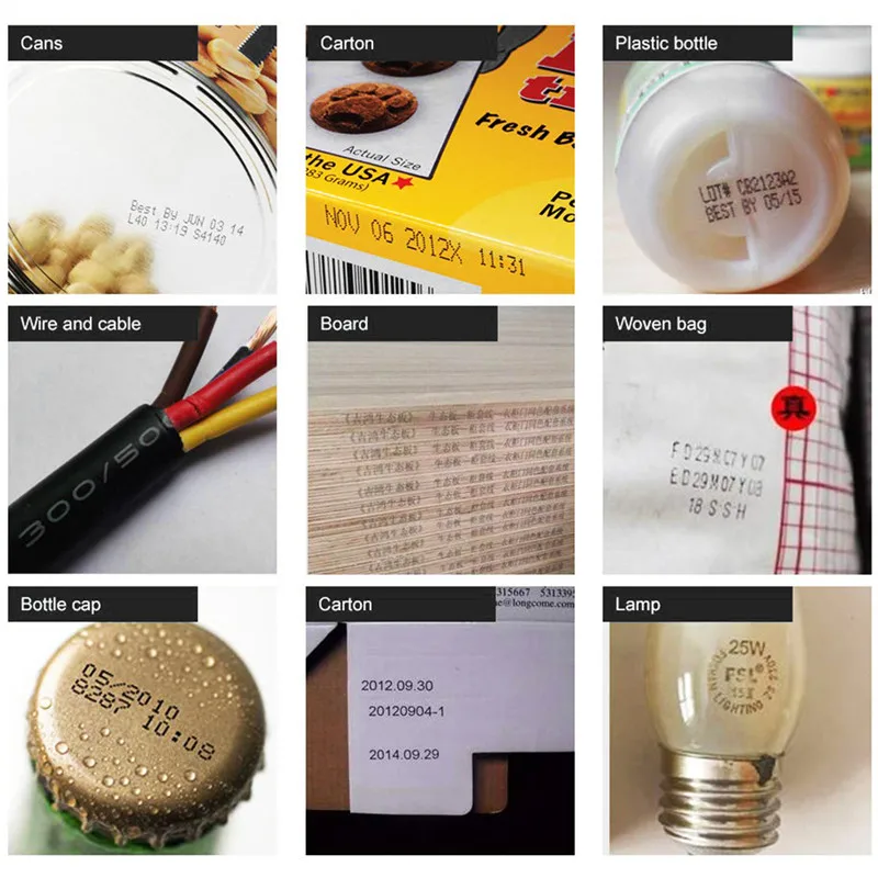 12.7mm Handheld Inkjet Printer with 600DPI Touch Screen &15 Languages for Bar Batch Code Date Number Label Printing