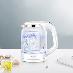 MH-WB02 Electric Kettle Household Office Hotel Electric Water Boiler 1500w 1.8L Glass Blue Light Teapot