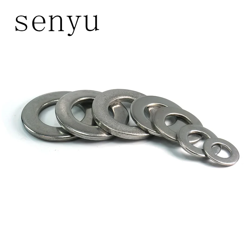 Senyu 304 Edelstahl M5 M6 M8 M10 M12 M14 Flache Maschine Scheibe Klar Washer Flache Dichtung