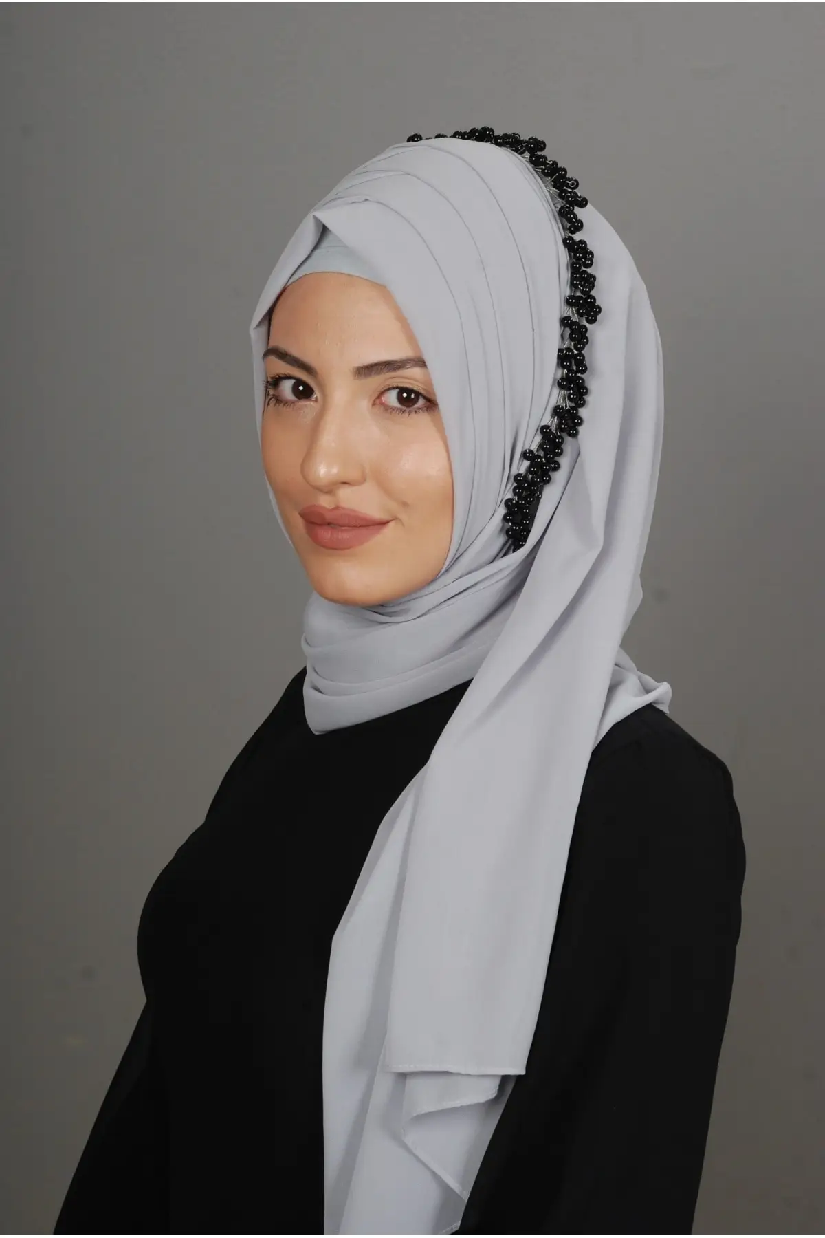 Instant Hijab Modern Shawl Gray Color