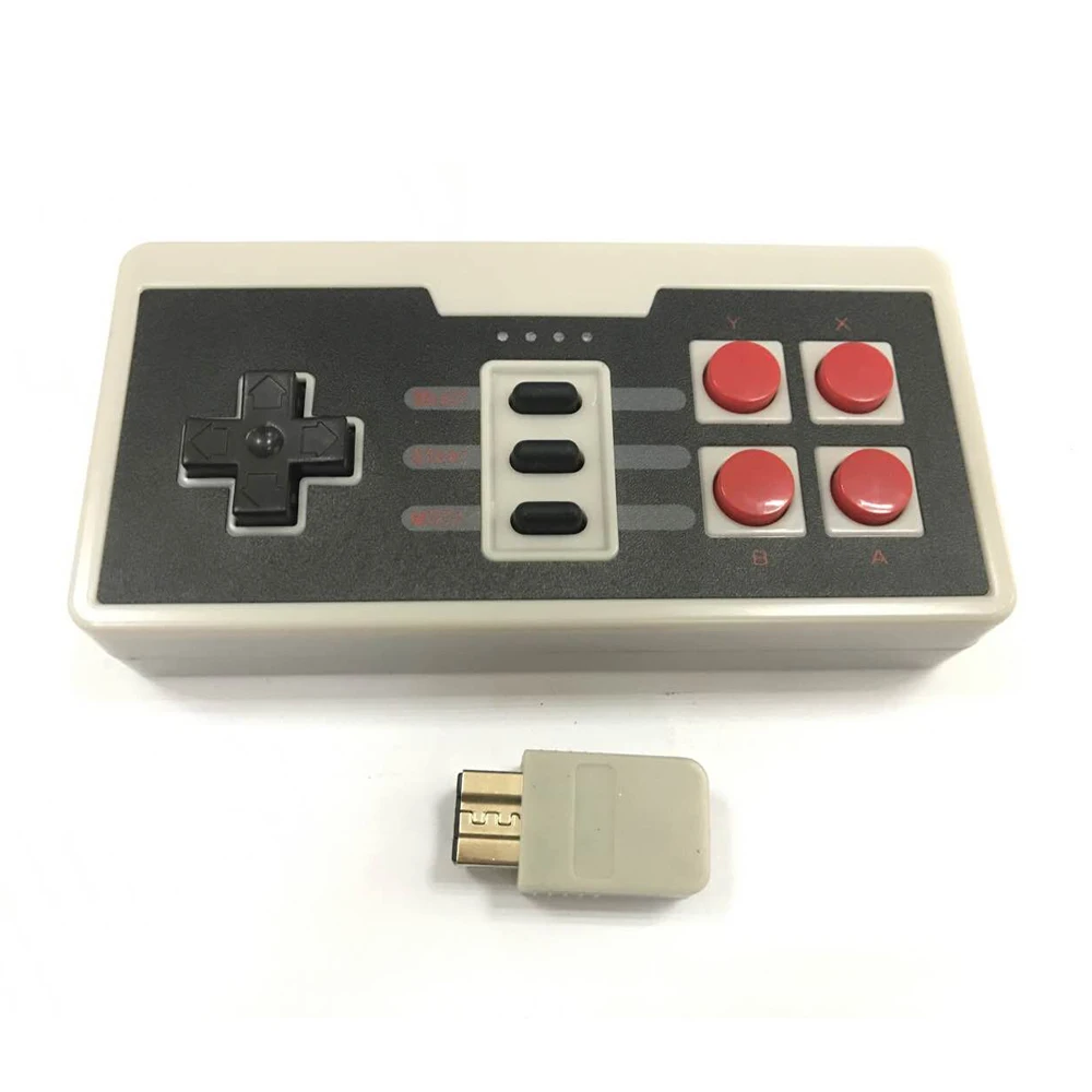 100 pcs Wireless USB Plug for Nintend for NES Mini Four Buttons Wireless Game Controller joystick Gamepad With Wireless Receiver