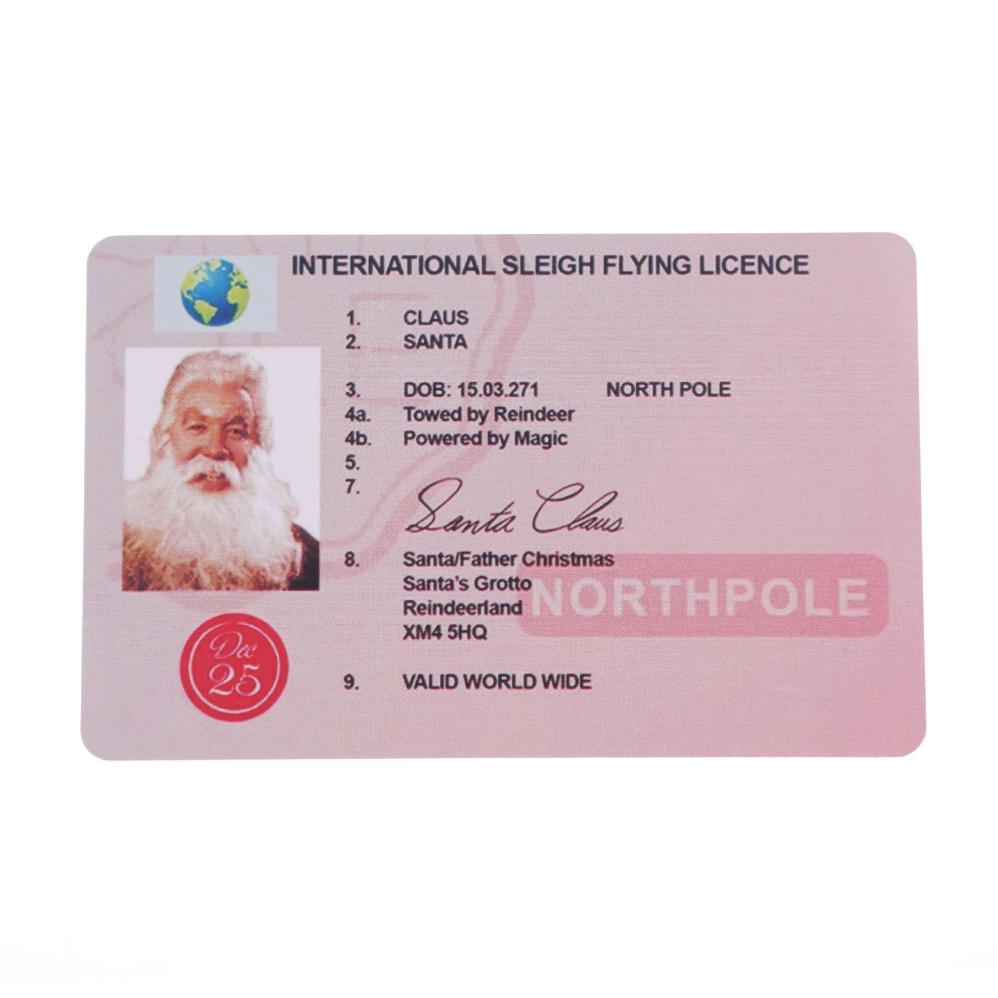 New Creative Santa Claus Flight License Christmas Eve Driving Licence Gifts For Children Kids Christmas Decoration Home Decor