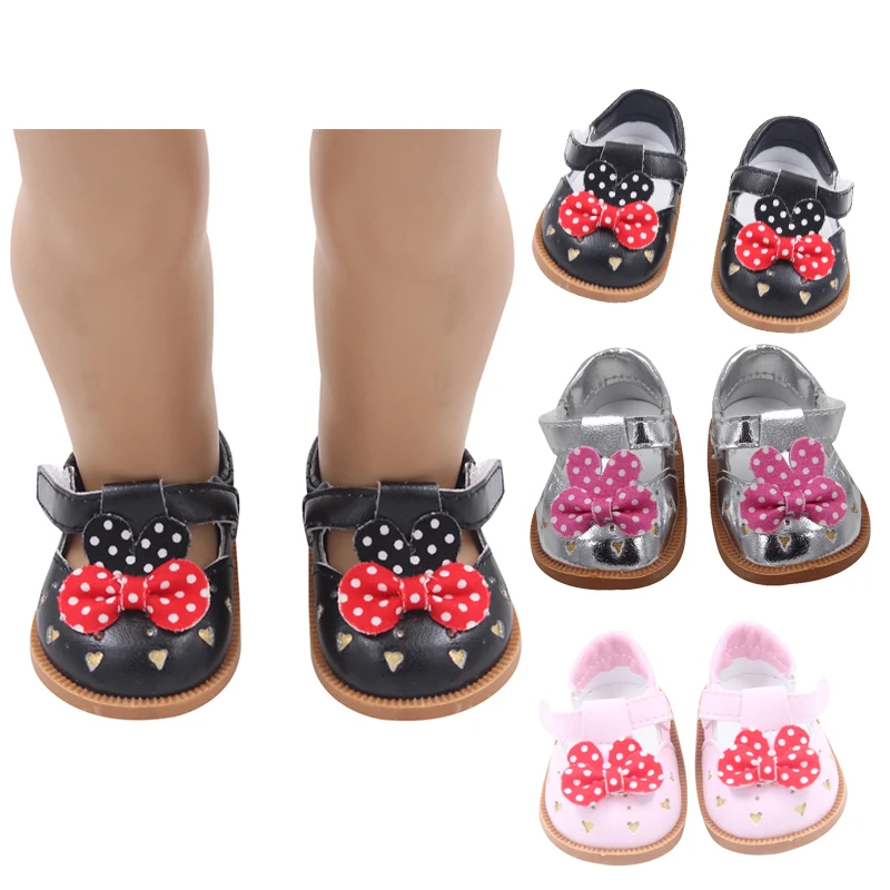 Cute Doll Shoes 7cm Cartoon Bowknot Mini Sandals for 18Inch American Girl Doll Baby New Bron Dolls Girl Toy 1/4 BJD Summer Shoes