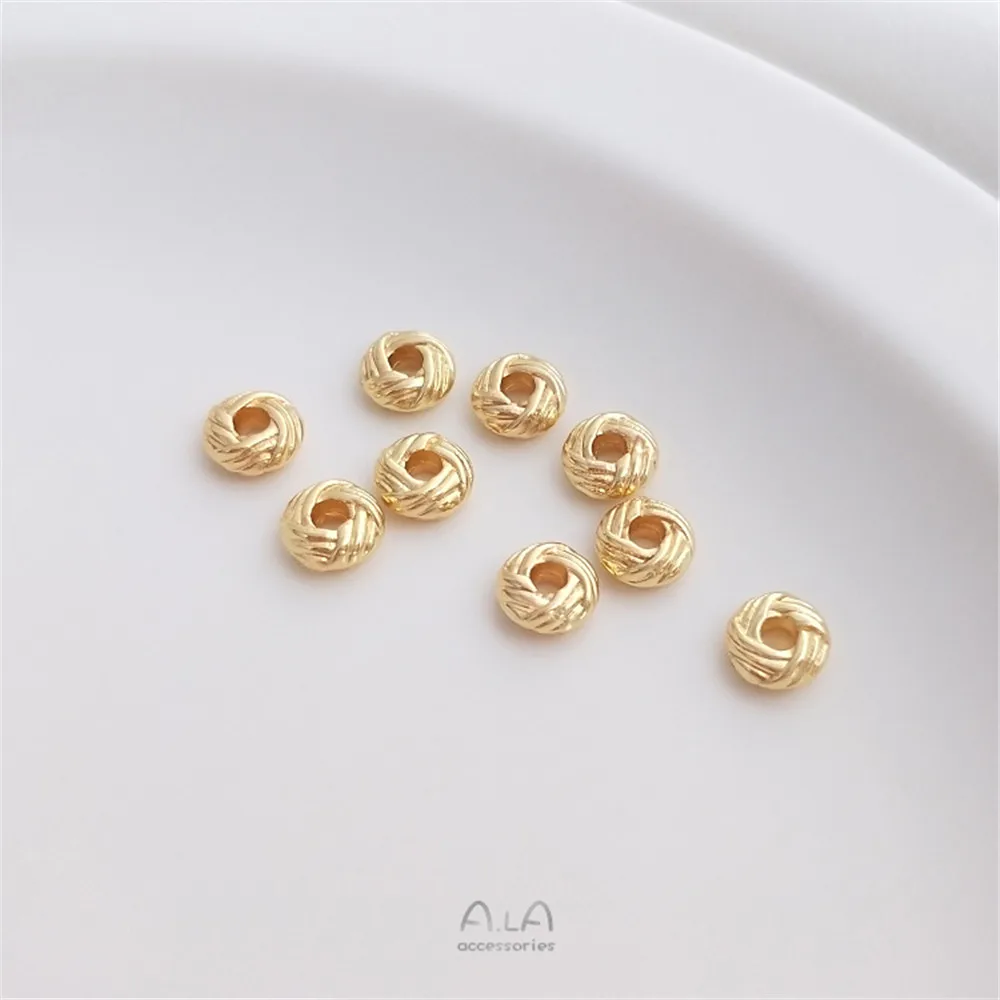 14K placcato oro ananas nodo sciolto perline 3x6mm divisore bobina fatto a mano fai da te accessori testa braccialetto