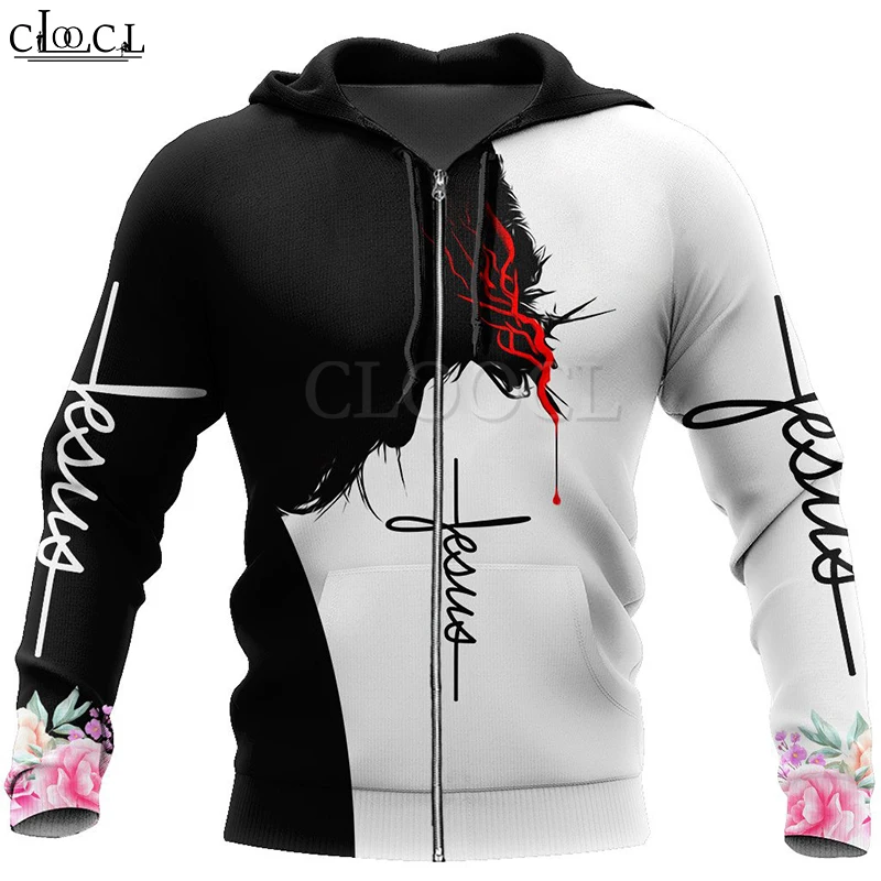 CLOOCL Newest Popular Christian Jesus Catholic 3D Print Men Women Fashion Harajuku Streetwear Zipper Hoodies Casual Tops