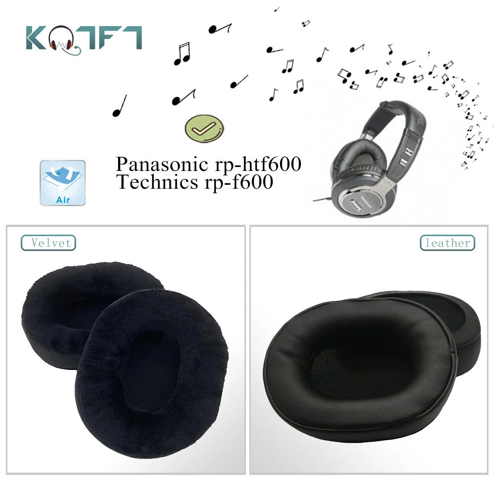 

KQTFT 1 Pair of Velvet leather Replacement EarPads for Panasonic RP-HTF600 Technics RP-F600 Headset Earmuff Cover Cushion Cups