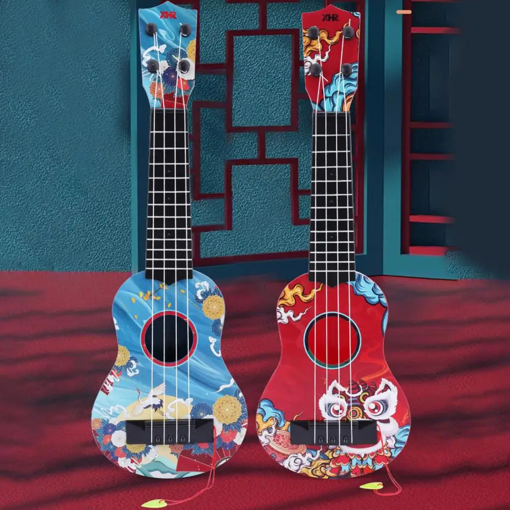 Chinese Style Ukulele Toy Novelty Ergonomic Plastic Early Education Ukulele Toy Kids Musical Instrument Toys