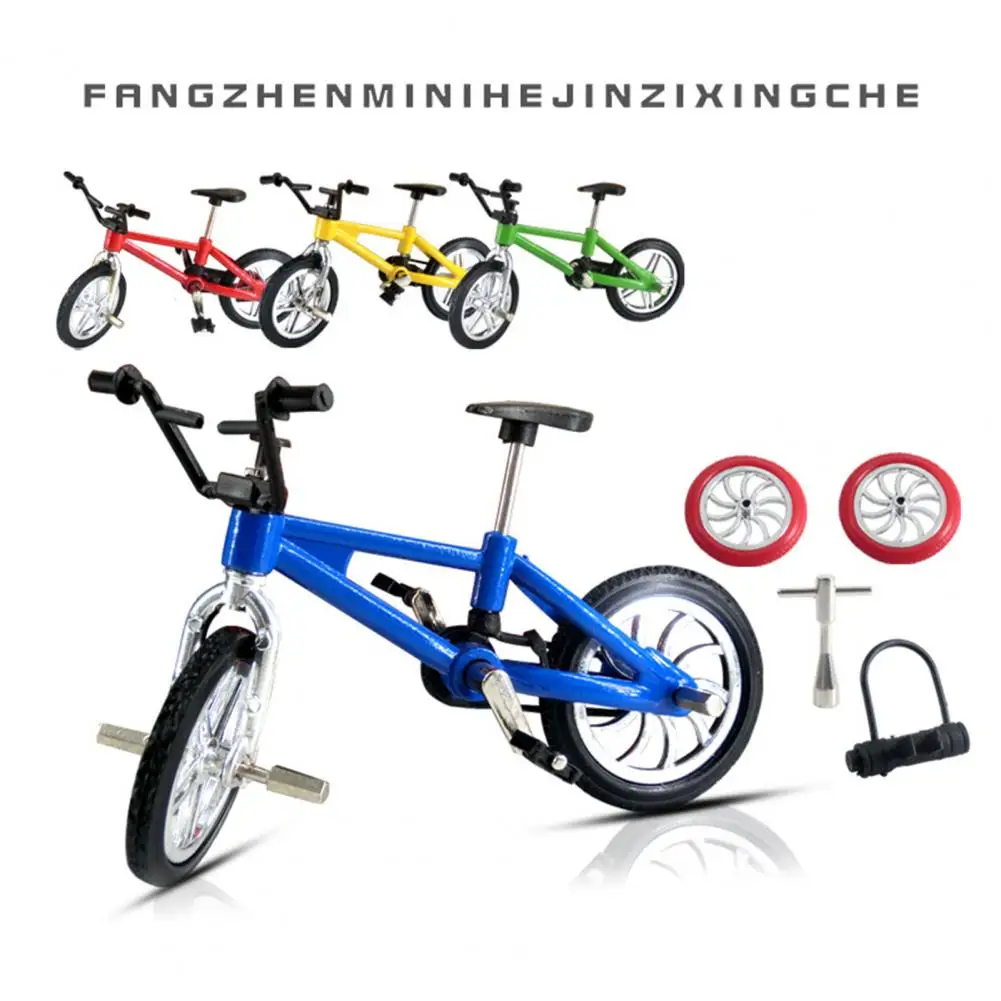 Mini bicicleta de juguete con ruedas de repuesto para niños y adultos, excelente juguete de colección, modelo de bicicleta de dedo