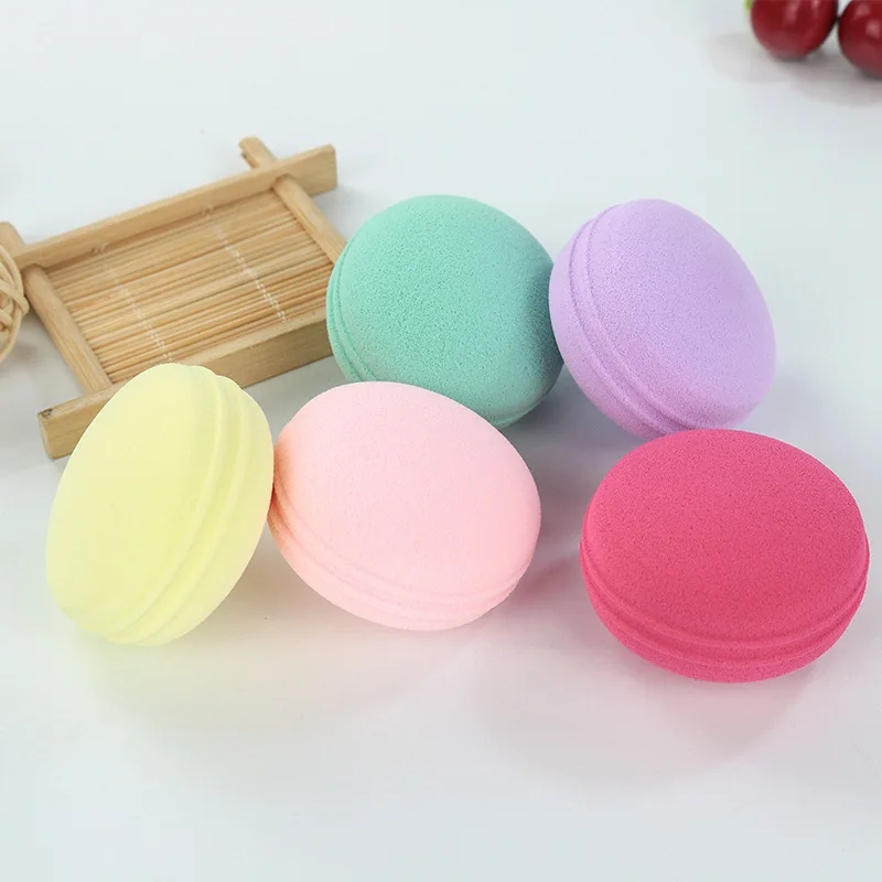 5 natural colors macaron Sponge cosmetic puff sponge Face cleaning wash care powder makeup tools face cleanser tool