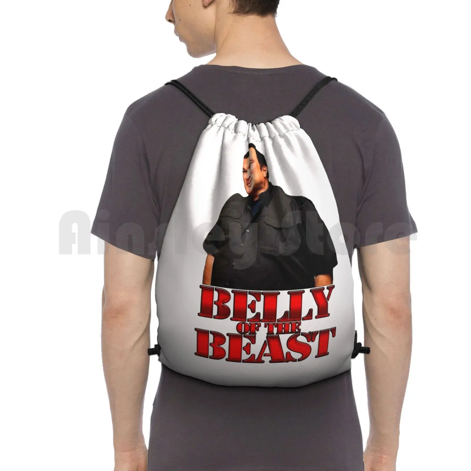 Steven Seagal-Belly Of The Beast Backpack Drawstring Bag Riding Climbing Gym Bag Seagal Steven Seagal Cult Movie Belly Of