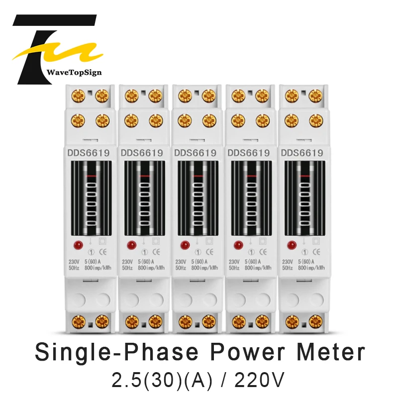 WaveTopSign DDS6619-001 Low Current Smart Home Single Phase Mechanical Meter Counter Display 1P