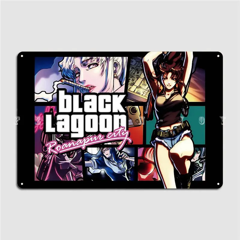 Black Lagoon Metal Sign Party Plaques Cinema Garage Funny Tin Sign Poster