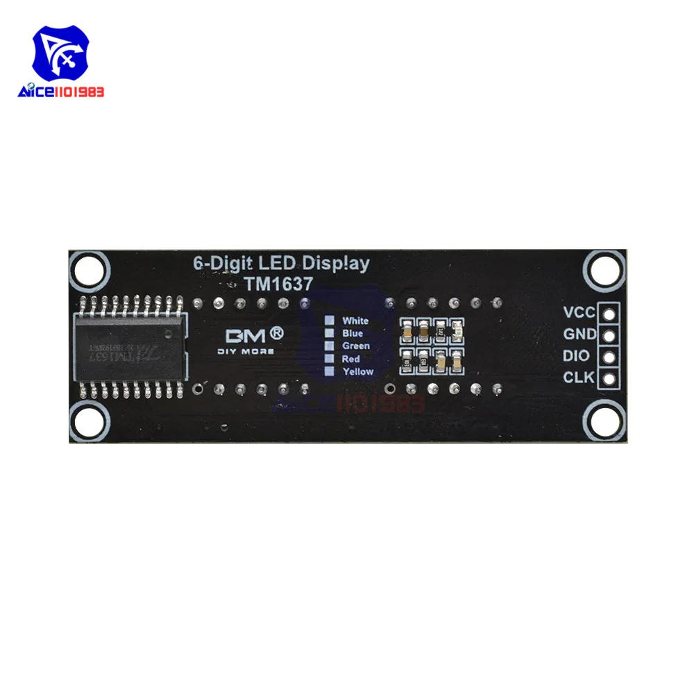 diymore 0.36 inch TM1637 6 Bits 7 Segment Digital LED DIsplay Module I/O Interface 5 Color Available for Arduino