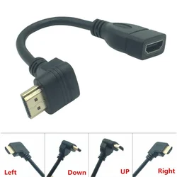 Adapter kabel męski na żeński HDTV konwerter kąt prosty 90 stopni obracający przedłużacz do 3D 1080P HDTV XBOX PS3 DVD