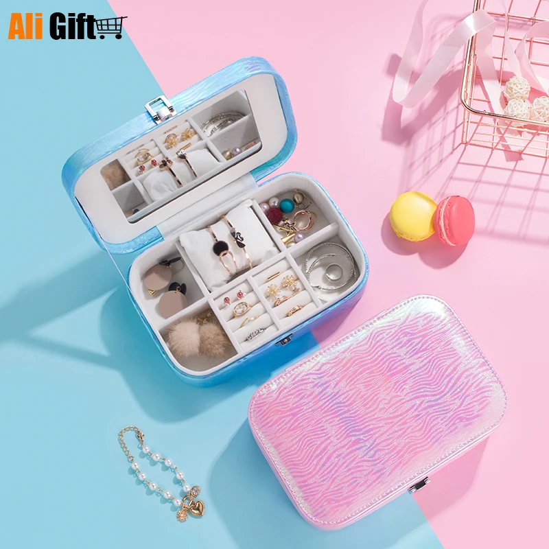 

Portable Carry-on Travel Jewelry Box Small Single-layer Earnail Earrings Hand Ornaments Receiving Box Inner Velvet Cloth