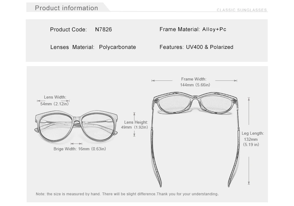 KINGSEVEN Mode Sonnenbrillen Elegante Serie Frauen Polarisierte Gläser Doppel Rahmen Design Frauen Weibliche Brillen – Detail 2
