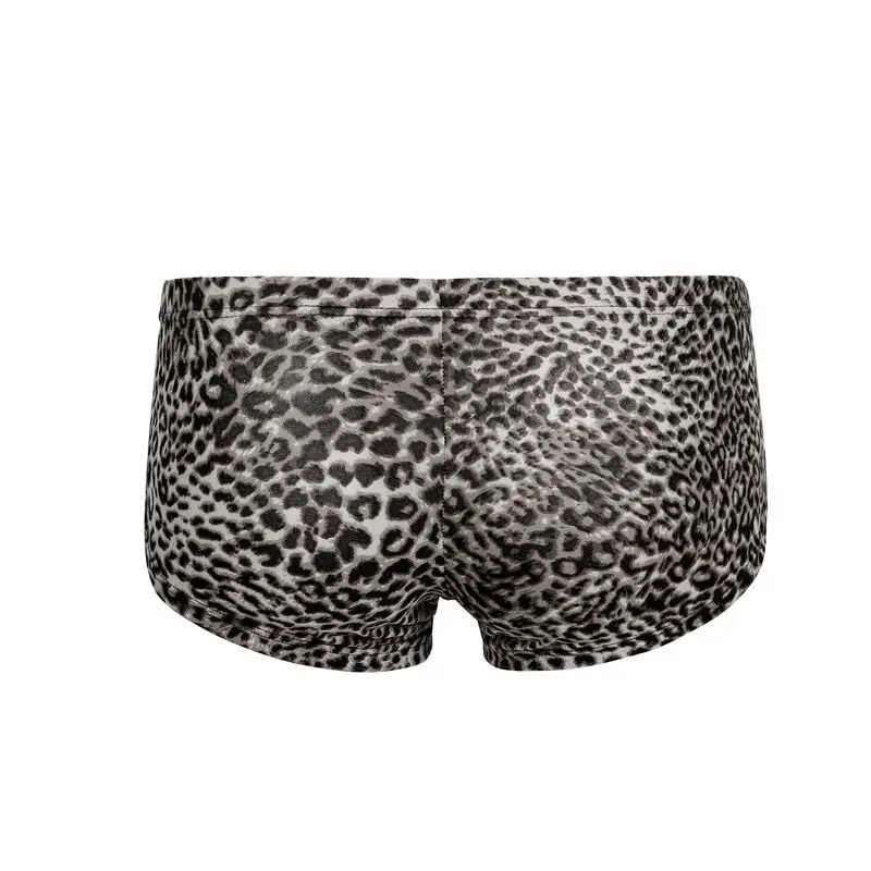 Breathable Sexy Men\'s Boxers Leopard Four Corner Underwear Men Bodysuit Underwear Panties Underpants Cueca Boxershorts Homme