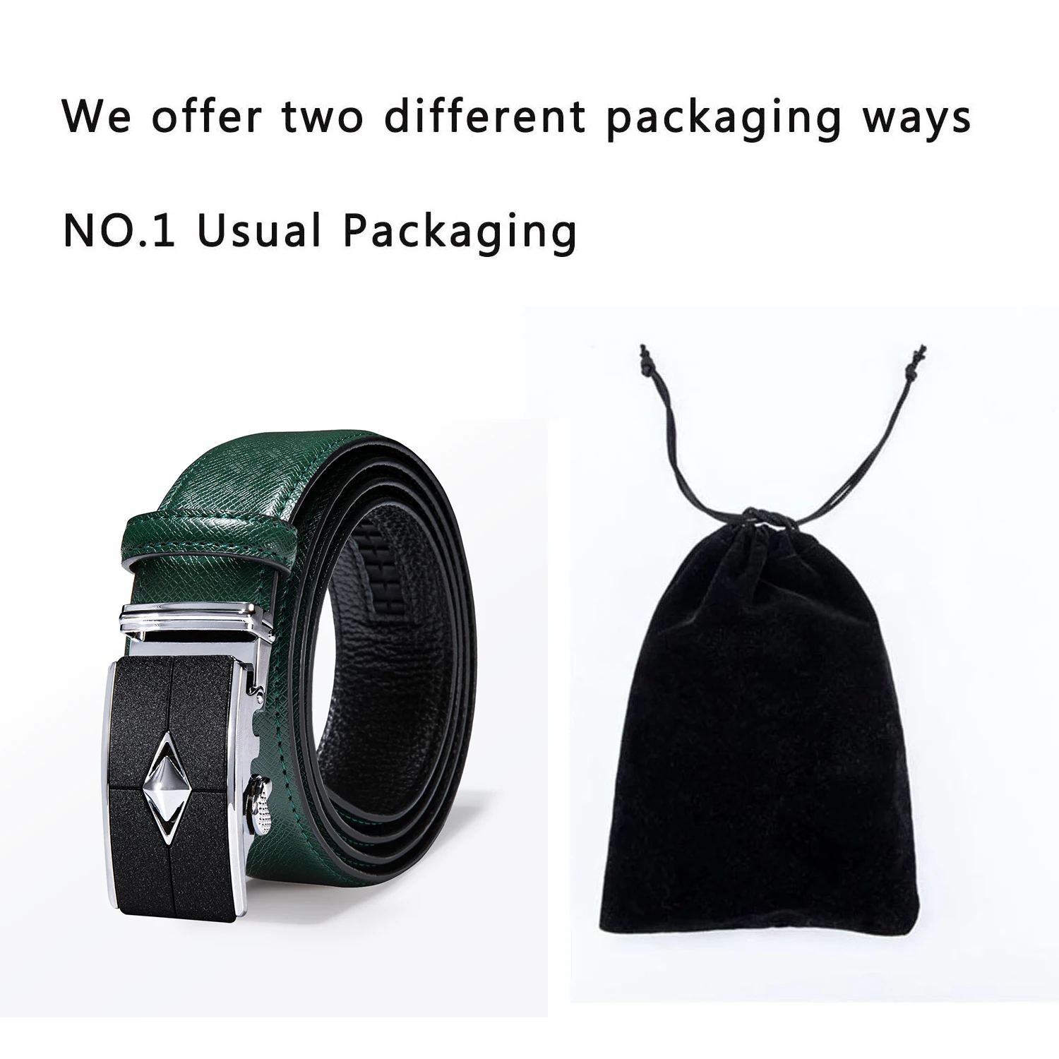 Quality Green Leather Belts For Men Bussiness Casual Belts Metal Automatic Buckle New Fashion Jeans Trousers Pants Waistband