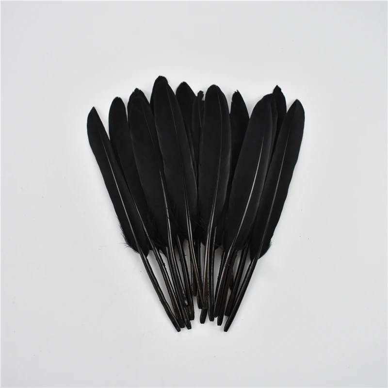 20Pcs/Lot Black Feathers for Crafts Ostrich Rooster Goose Feather Natural Pluma for DIY Handicraft Accessories Jewelry Creation