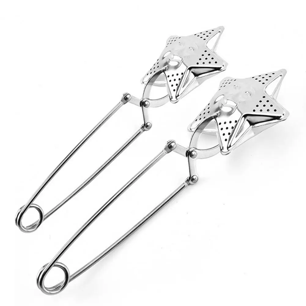 Bulan Berbentuk Stainless Steel Teh Saringan Mesh Dapat Digunakan Kembali Filter Infuser Menjepit