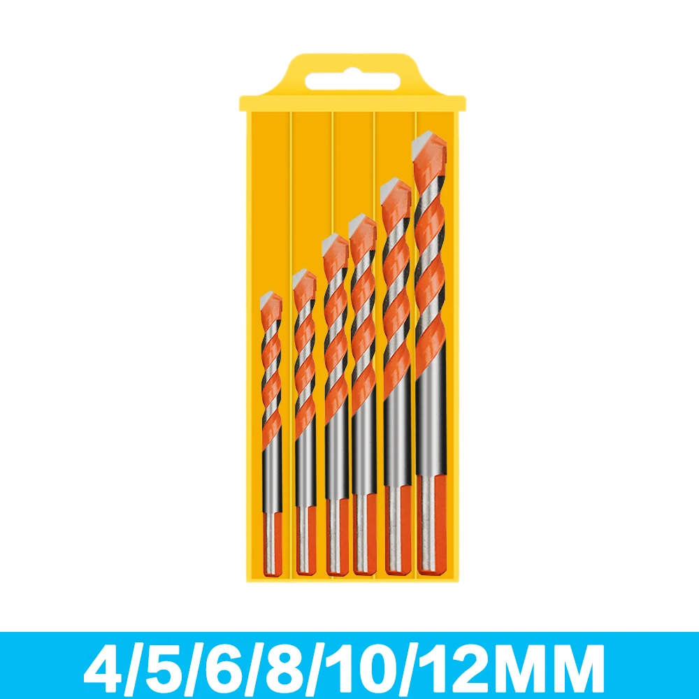 Steinbohrer-Set für Fliesen, Ziegel, Zement, Beton, Glas, Kunststoff, Schleuderblock, Holz, verchromt, Orange (5/10er-Pack) – Detail 9