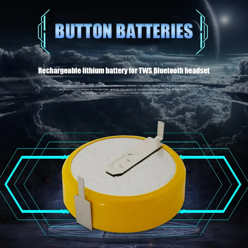 Перезаряжаемая литиевая батарея LIR2477, 2 шт., 3,6 В, горизонтальная, может заменить CR2477 сварной кнопкой