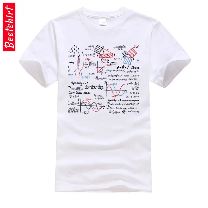 Math Mathematics Formulas Numbers Graphic Tshirts Geometric Area Theroy Science Physical Chemistry 100% Cotton Men T-Shirt