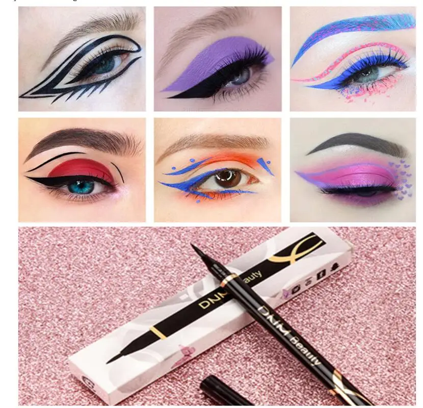 Colorful Eyeliner Quick Dry Matte Long Lasting Waterproof Make Up Liquid Eyeliner Blue Green White Gold Brown Eyeliner T0440