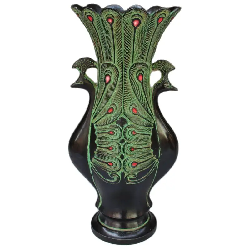 

Antique Bronze Articles, Double Peacock Vases, Wine Cups, Double Phoenix Respect Decorative Gifts Collection