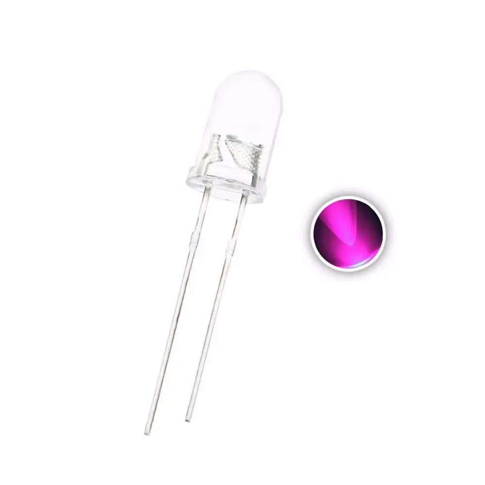 1000PCS 5MM Pink DIP LED Water Clear Lens Light Round 20mA 3V Lamp Short Legs