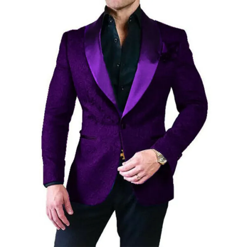 

Men Jacquard Paisley Suit Slim Fit Tailor Made Blazer Groom Tuxedo Prom Wedding Groom Groomsman Tailored