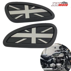 Universale retrò moto Cafe Racer Gas serbatoio carburante adesivo in gomma protezione guaina ginocchiera pad Grip Decal the Union Jack Logo