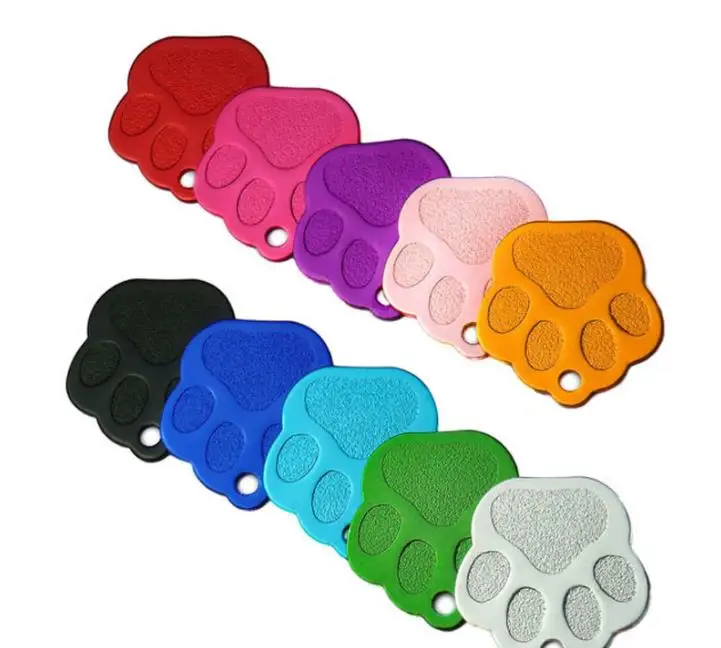 35*33mm Aluminum Paw Print Pet Tags ,Assorted Colors Pet Id Tags,Dog Tag,Pendant For Animal SN3912