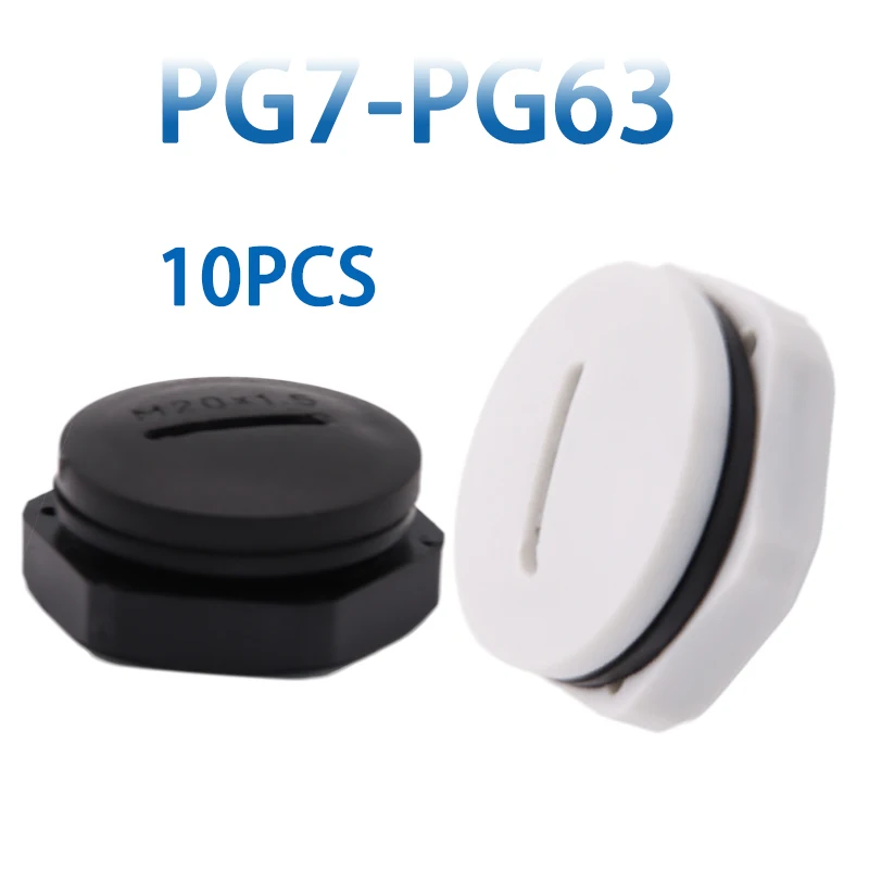 10PCS Nylon Waterproof Plug IP68 PG7 Hole Plugs Sealing Plastic Black Gray Plugs PG9/11/13.5/16/21/29/36/48/63 Box Hole Kongsai