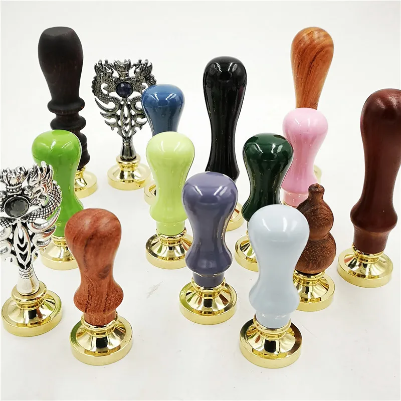 wax seal stamp suitable wooden handle colorful different color handle metal handle with screw high quality low price only handle