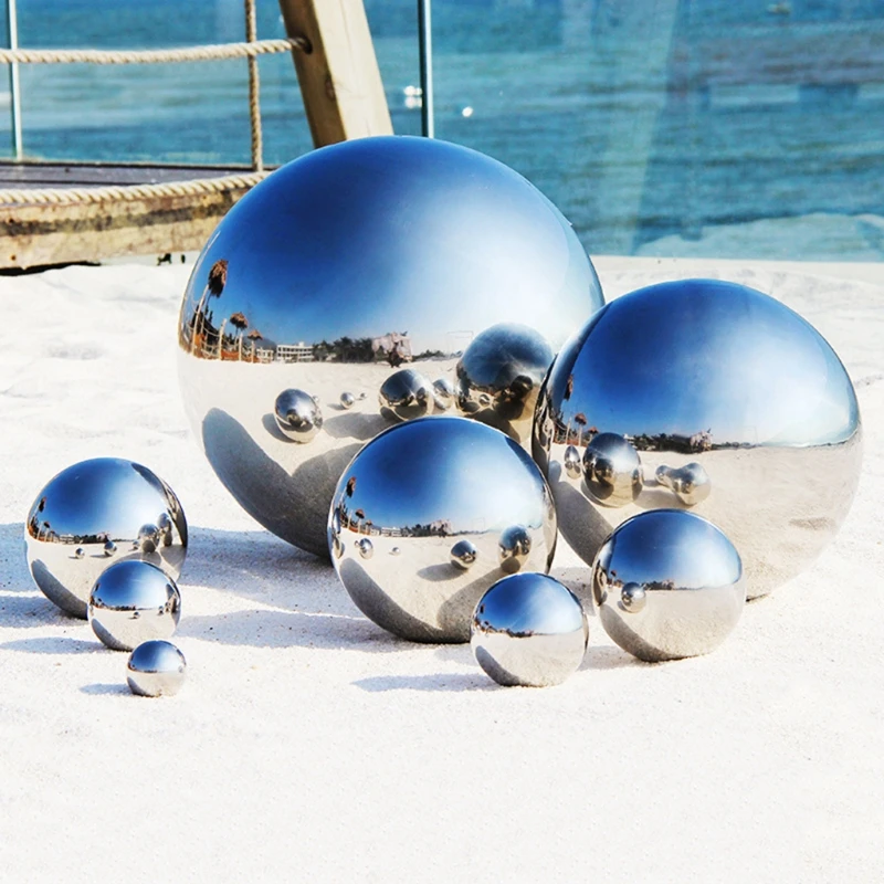 5 Pcs Stainless Steel Gazing Balls Mirror Polished Hollow Ball Reflective Garden Sphere Floating Pond Balls