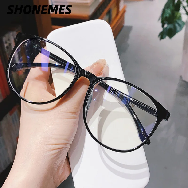 SHONEMES Blue Light Blocking Glasses Oversized Optical Frame Transparent Plain Eyeglasses for Men Women