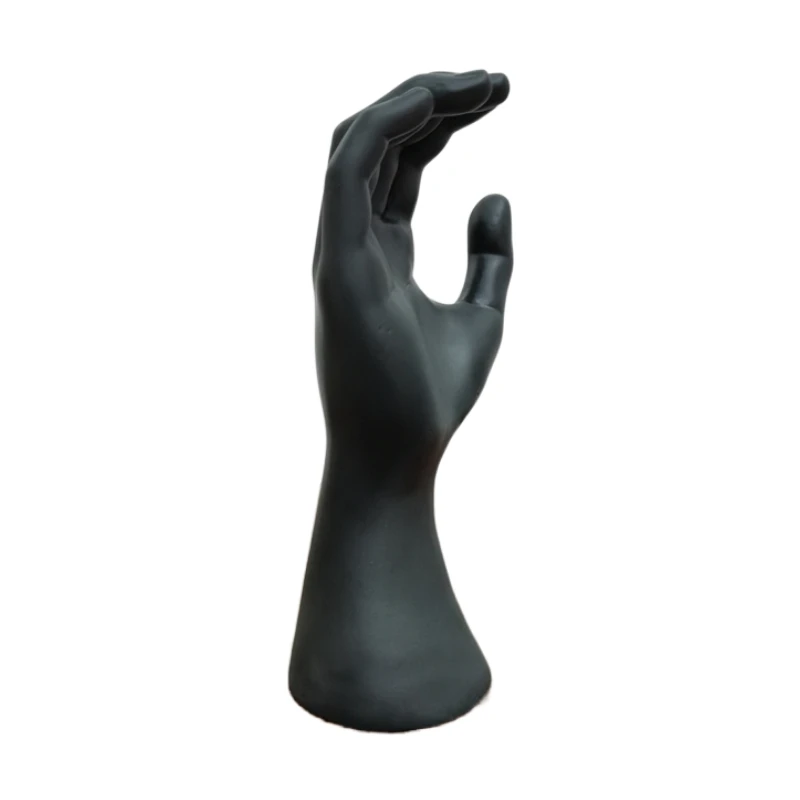 1 Male Right Hand Mannequin Artificial Hand Plastic PVC Curved Shape Black Strong Male Hand Men\'s Jewelry Watch Display Props