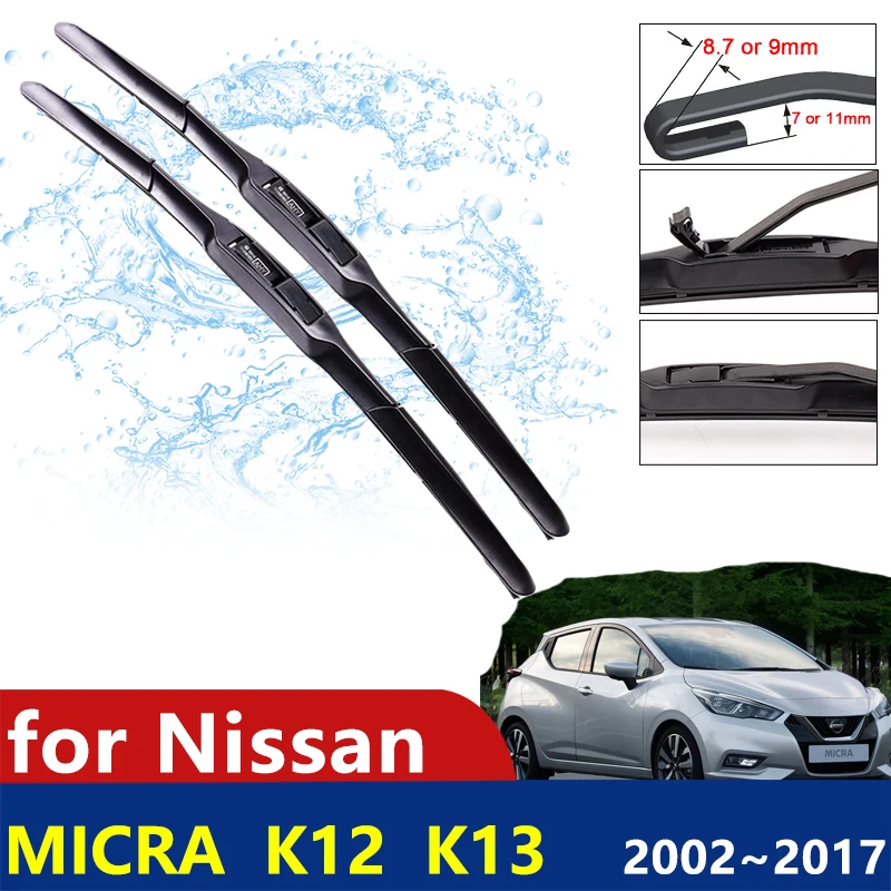 

for Nissan Micra K12 K13 2002~2017 2003 2004 2010 2011 2014 2015 2016 Front Windscreen Wipers Car Accessories Car Wiper Blade